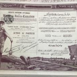 1934 Balia Karaidin Maden Osmanli Sirkedi Hisse Senedi 17 500 000 Francs 16309 Garaj Antik