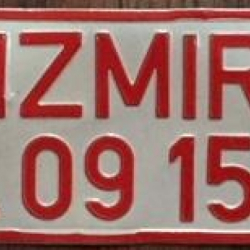 Izmir Polis Arabasi Metal Plaka Aluminyum 09 156 Numarali 17894 Garaj Antik