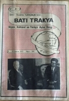 BAKI TRAKYA TÜRKÜNÜN SESİ BATI TRAKYA SİYASİ, KÜLTÜREL VE TÜRKÇÜ AYLIK DERGİ  15 KASIM 1983 SAYI 199