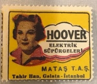 HOOVER ELEKTRİKLİ SÜPÜRGE VİNYET REKLAM PULU 30.36 mm 1950