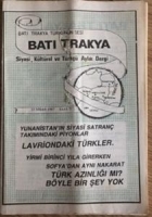 BATI TRAKYA TÜRKÜNÜN SESİ BATI TRAKYA SİYASİ,TÜRKCE AYLIK DERGİ SAYI 241 15 NİSAN 1987