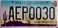 ARIZONA AEP 0030 GRAND CANYON STATE TENEKE AMERİKA OTO PLAKA