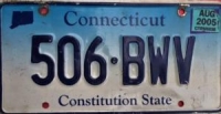 CONNECTİCUT 506 BWV CONSTITUTİON STATE OTO TENEKE AMERİKAN PLAKA