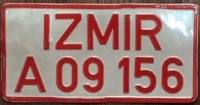 İZMİR POLİS ARABASI METAL PLAKA  ALÜMİNYUM  A 09 156 NUMARALI