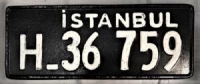 İSTANBUL OTO PLAKA HUSUSİ ANTİKA ORJİNAL H 36 759 NUMARALI 1950 YILLARIN