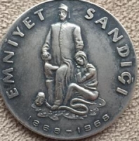 EMNİYET SANDIĞI 100 YIL ANISI GÜMÜŞ MADALYA 1868 1968