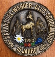 KARWENDEL-WANDER-CLUB-SCHORNDORF 10 JAHRE 1980 BRONZ DUVAR TABAK