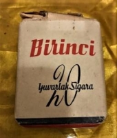 1950 YILIN İMALATI KOLEKSİYONLUK TEKEL YERLİ ÜRETİM BİRİNCİ 20 YUVARLAK SİGARA  ACILMAMIŞ  DOLU PAKET