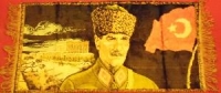 MUSTAFA KEMAL ATATÜRK ÜN RESMİ İŞLENMİŞ DUVAR HALI