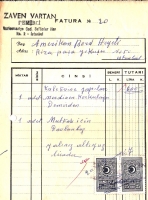 1967 İSTANBULDA  ZAVEN VARTAN DEMİRCİ KESİLMİŞ 600 LİRALIK  FATURA