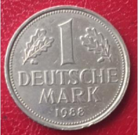 1 DEUTSCH MARK 1988 DEUTSCHLAND.F.BUNDESREPUBLIK METAL PARA