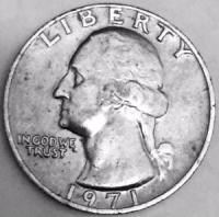 GÜMÜŞ ÇEYREK DOLAR QUARTER  1971 TARİH