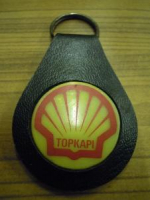 SHELL TOP KAPI BENZİN İSTASYON DERİ ÜZERİNE ARMALI ANAHTARLIK