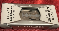 SİLVER GİLLETTE BLADES 7 STAINLESS ENGLAND METAL JİLET KUTU