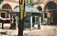 CONSTANTİNOPLE İSTAMBOUL ŞADIRVAN CAMİİ CEVRESİ DAMGALI YAZILI KARTPOSTAL