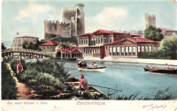 CONSTANTINOPLE  POSTADAN GECMİŞ PULLU YAZILI KARTPOSTAL