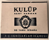 T.C İNHİSARLAR İDARESİ KÜLÜP SERT HARMAN 20 YASSI SIGARA 50 KURUŞ KARTON SIGARA KUTUSU