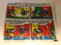 TİPİTİP SAKIZ VE CİKLET İÇERSİNDEN CIKAN YAĞLI KAGIT TÜRÜNDE RENKLİ TİFDRUK BASKI İLE KONULU MİZANSEN KARİKATÜR