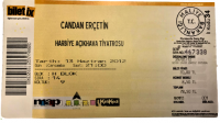 CANDAN ERCETİN HARBİYE ACIK HAVA TİYATROSU 13 HAZİRAN 2012 SAAT 21.00 KONSER BİLETİ