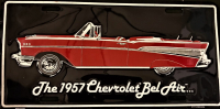 AMERİKAN ALİMÜNYUM KABARTMA BASKI OTO AKSESUAR PLAKA LİSANSLI ORJİNAL ÜRÜNDÜR  THE 1957 CHEVROLET BELAİR