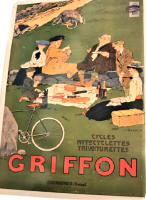 CYCLES MOTO CYCLETTES TRIVOITURETTES GRIFFON COURBEVOIE ( SEİNE) REKLAM TENEKE TABELA