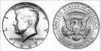 UNIDET STATES AMERİCA HALF DOLLAR 1967 LİBERTY KENNEDY COIN USA CİRCULATED MONEY @ GÜMÜŞ `BAKIR KARIŞIMINDANDIR