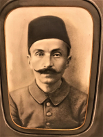 OSMANLI KARA KALEM SİYAH BEYAZ HALİT 1939 İMZALI AHŞAP CERCEVESİNDE FOTOGRAF