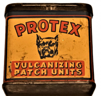 1950 PROTEX VULCANIZING PATCH UNITS KAPAGI TÖRPÜ LASTİK TAMİR TAKIMI KUTUSU