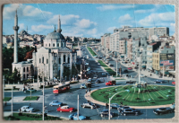 İSTANBUL AKSARAY MEYDANI VE ATATÜRK BULVARI KARTPOSTAL  ARKASI YAZILI