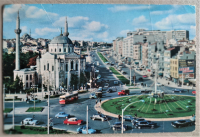 İSTANBUL AKSARAY MEYDANI VE ATATÜRK BULVARI KARTPOSTAL  ARKASI YAZILI