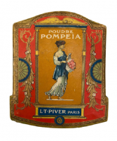 1950 VINTAGE POUDRE POMPEİA L T PIVER PARIS DOLU MAKYAJ PUDRASI KAPAKLI KARTON KUTU
