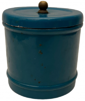 MAVİ METAL KAPAKLI BERBER  PAMUK SAKLAMA KUTU