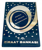 T.C. ZİRAAT BANKASI DAİMA EN BÜYÜK İKRAMİYELER YAZILI REKLAM PROMOSYON  HEDİYE CAM AYNA