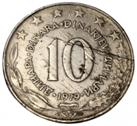 SFR JUGOSLAVIJA 10 DİNARA 1979 YUGOSLAV METAL PARA 5 DİNAR