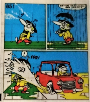 TİPİTİP SAKIZ VE CİKLET İÇERSİNDEN CIKAN YAĞLI KAGIT TÜRÜNDE RENKLİ TİFDRUK BASKI İLE KONULU MİZANSEN KARİKATÜR