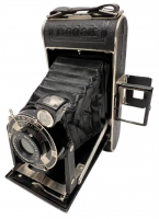 1934 GERMANY KODAK JUNİOR 620 CAMERA VİNTAGE ORİJİNAL DERİ ÇANTASINDA  KÖRÜKLÜ FOTOĞRAF MAKİNESİ