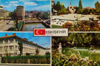 1970 ESKİŞEHİR ŞEHİRDEN PARCALI GÖRÜNÜŞ RENKLİ OFSET BASKI POSTADAN GECMİŞ ARKASI YAZILI KARTPOSTAL