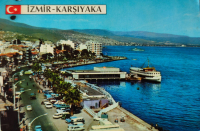 1970 İZMİR KARŞIYAKA OFSET BASKI ARKASI YAZILI POSTADAN GECMİŞ KARTPOSTAL