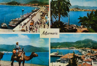 1970 MARMARIS POSTADAN GECMİŞ RENKLİ OFSET BASKI KARTPOSTAL