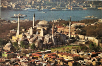 1970 AYASOFYA CAMİİ  İSTANBUL KARTPOSTAL  ARKASI BOŞ RENKLİ OFSET BASKI 15 X 10 CM