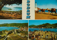 1970 BODRUM ŞEHİRDEN MÜHTELİF GÖRÜNÜŞLER PARCALI KARTPOSTAL OFSET BASKI ARKASI  YAZILI