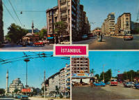 1970 İSTANBUL PARCALI KARTPOSTAL MACKA HARBİYE ŞİŞLİ MECİDİYEKÖY RENKLİ OFSET BASKI ARKASI YAZILI