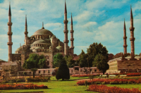 1970 İSTANBUL SULTAN AHMET CAMİİ KARTPOSTAL RENKLİ OFSET BASKI ARKASI YAZILI