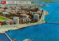 1970 İZMİR KARŞIYAKA  KARTPOSTAL RENKLİ OFSET BASKI ARKASI YAZILI POSTADAN GECMİŞ