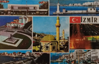 1970 İZMİR PARCALI KARTPOSTAL RENKLİ OFSET BASKI ARKASI YAZILI