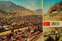 1970 AMASYA PARCALI KARTPOSTAL RENKLİ OFSET BASKI ARKASI YAZILI