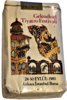 GELENEKSEL TİYATRO FESTİVALİ 20-30 EYLÜL 1983 ANKARA İSTANBUL BURSA ACILMAMIŞ 20 YUVARLAK SIGARA TEKEL HACİVAT KARAGÖZ RESİMLİ