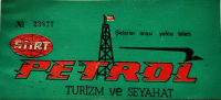 1973.04,20, TARİHLİ SİİRT PETROL TURİZM VE SEYAHAT EHİRLER ARASI YOLCU OTOBUS BİLETİ