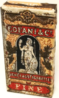 1900 TEOFANI HIGH CLASS CIGARETTES TOBACCO RARE TEOFANI & CO PAPER LABEL CIGARETTE TIN TENEKE KAPAKLI SIGARA KUTUSU İÇERSİ BOŞ