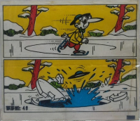 TİPİTİP YERLİ SAKIZ KARİKATÜRLÜ YAĞLI KAGIT TÜRÜNDE RENKLİ TİFDRUK BASKI İLE KONULU MİZANSEN KARİKATÜR ESKİ ÇİKLET KAĞIDI NO 49